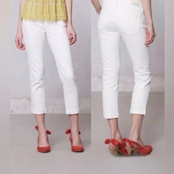 ADRIANO GOLDSCHMIED AG White The Stevie Roll-Up Crop Jeans Sz 27 New With Tag - Picture 13 of 13